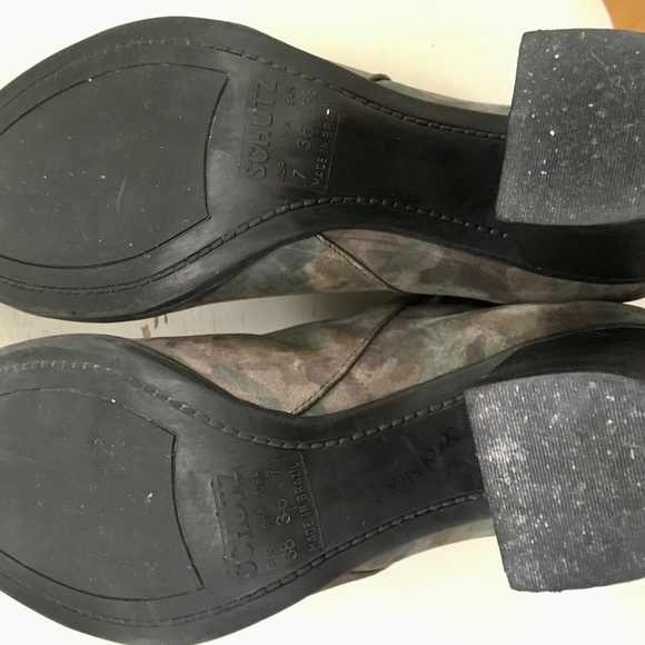 Schutz Camo Ankle Boots Block Heel - Picture 8 of 8